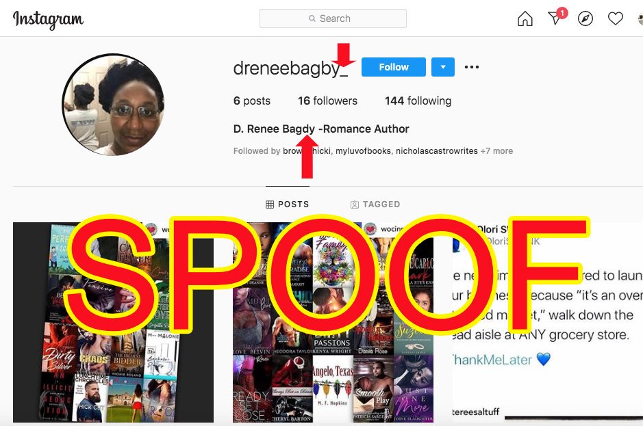 Fake D. Renee Bagby account on Insta!